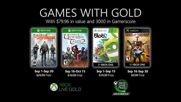 Xbox Live Gold Games with Gold 08 27 20
