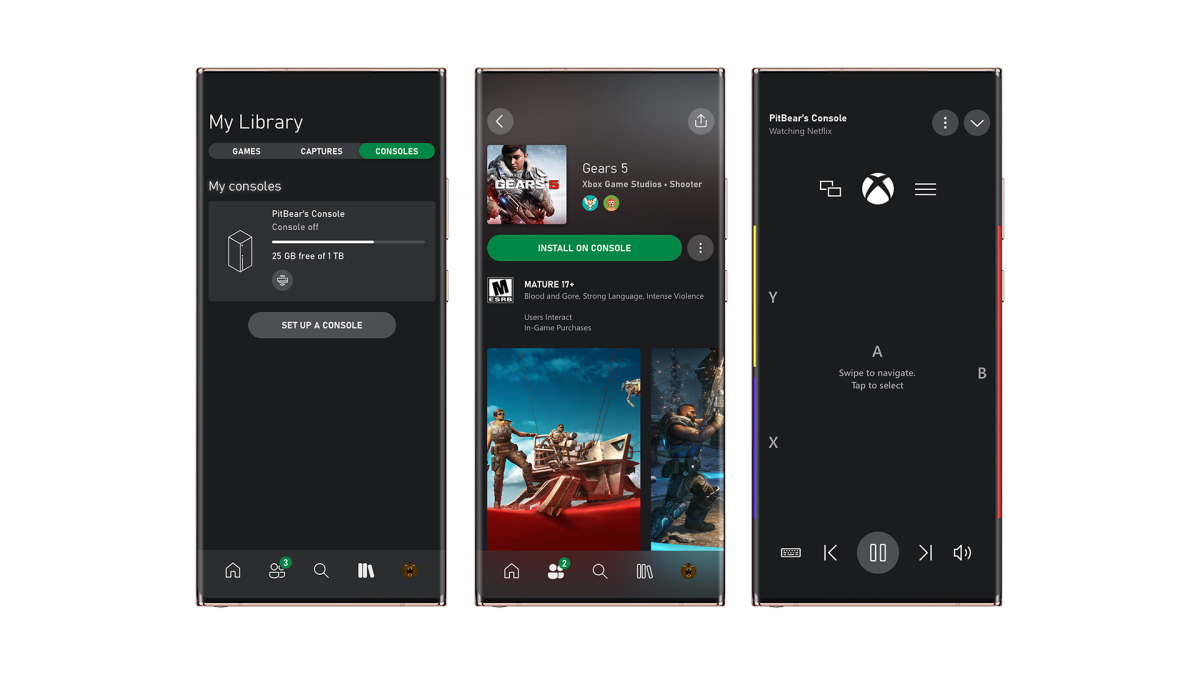 Xbox Mobile App Remote game management